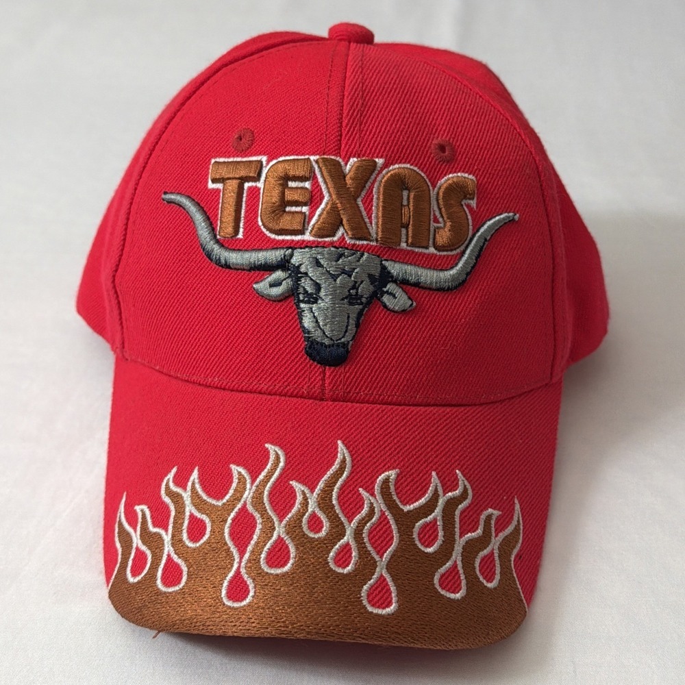 Texas Longhorns Baseball Cap Hat Sams Cap- 3D‎ Embroidered (Vtg Looking) Clean